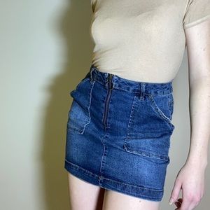 Retro Style Mini Jean Skirt